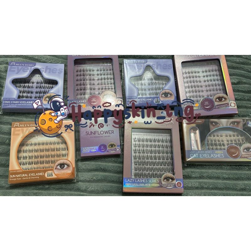 Mlen Diary (bulu mata cat eye, sunflower, wipsy, stars, sun)