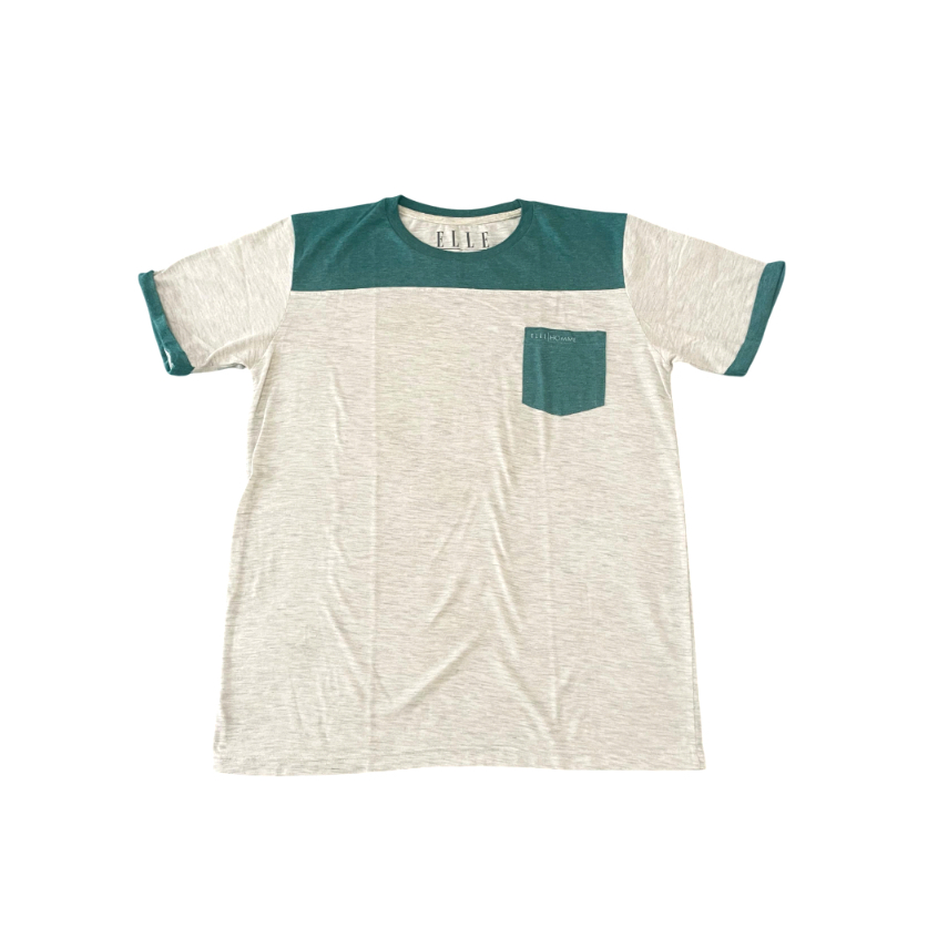 Preloved Baju Kaos Putih Hijau Elle Homme