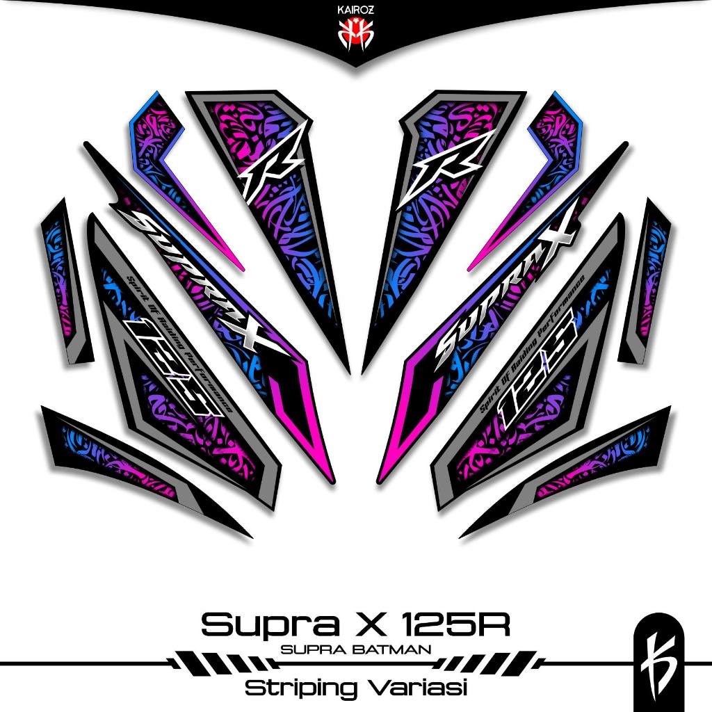 STRIPING SUPRA X 125 KARBU SKU 136 BATMAN STICKER STIKER HONDA SUPRA X 125 WAVE 125I SUPRA X 125R