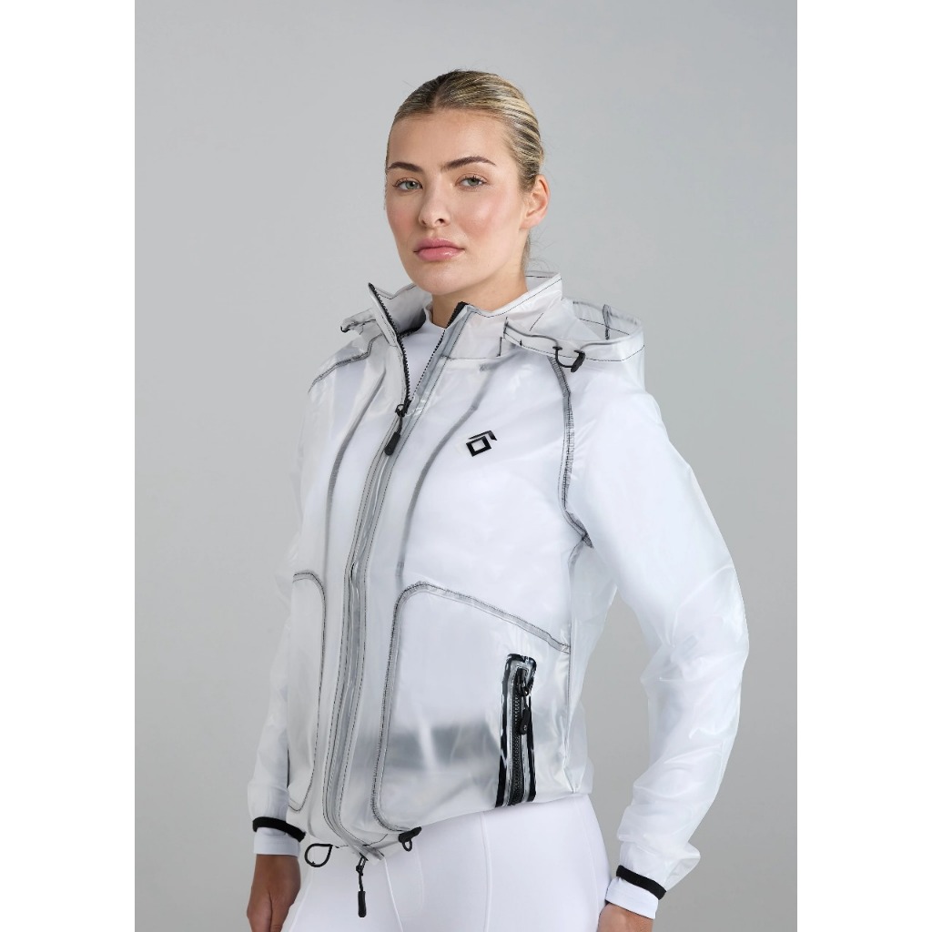 Jas Hujan Wanita Aztec Diamond Rain Jacket Clear Equestrian