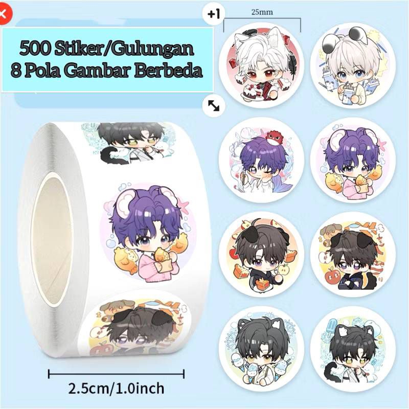 

[500pcs] Kertas Stiker Pola Gulung Love and Deep Space Sylus Rafayel Xavier Zayne Caleb/ Sticker Roll Anime Deco Journal