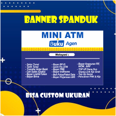 BANNER SPANDUK KONTER ATM MINI AGEN BUKU
