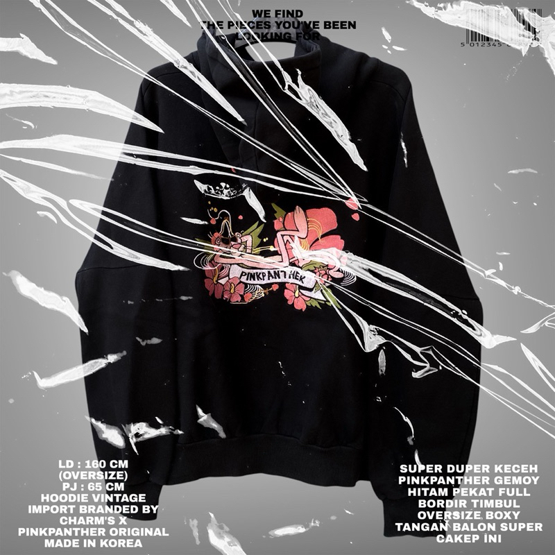 CHARM’S X PINK PANTHER OFFICIAL ORIGINAL IMPORT PREMIUM/HOODIE PINK PANTHER/PINKPANTHER/BLACK HOODIE