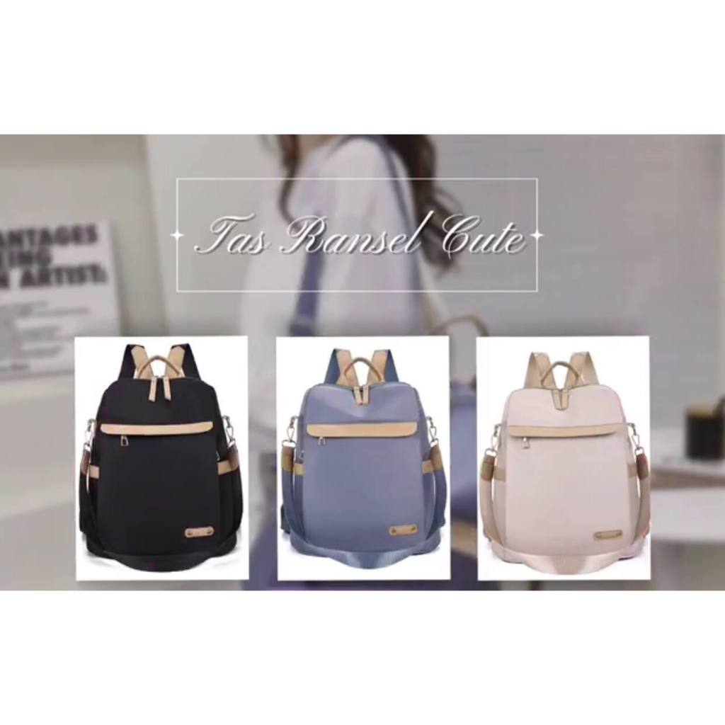 Tas Ransel Sekolah Polos Trendy / Tas Ransel Wanita