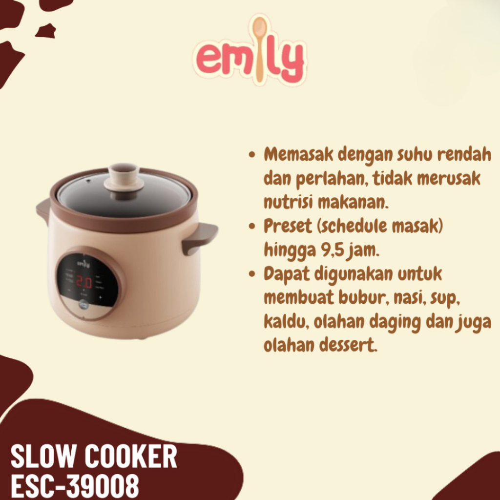 Emily Slow Cooker 1,5 Liter ESC-39008 - Alat Masak MPASI Bayi/Anak