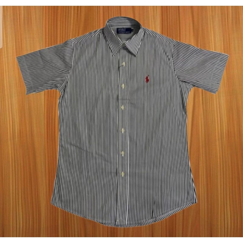 Kemeja pria Strip Polo Ralph Lauren kemeja branded pria