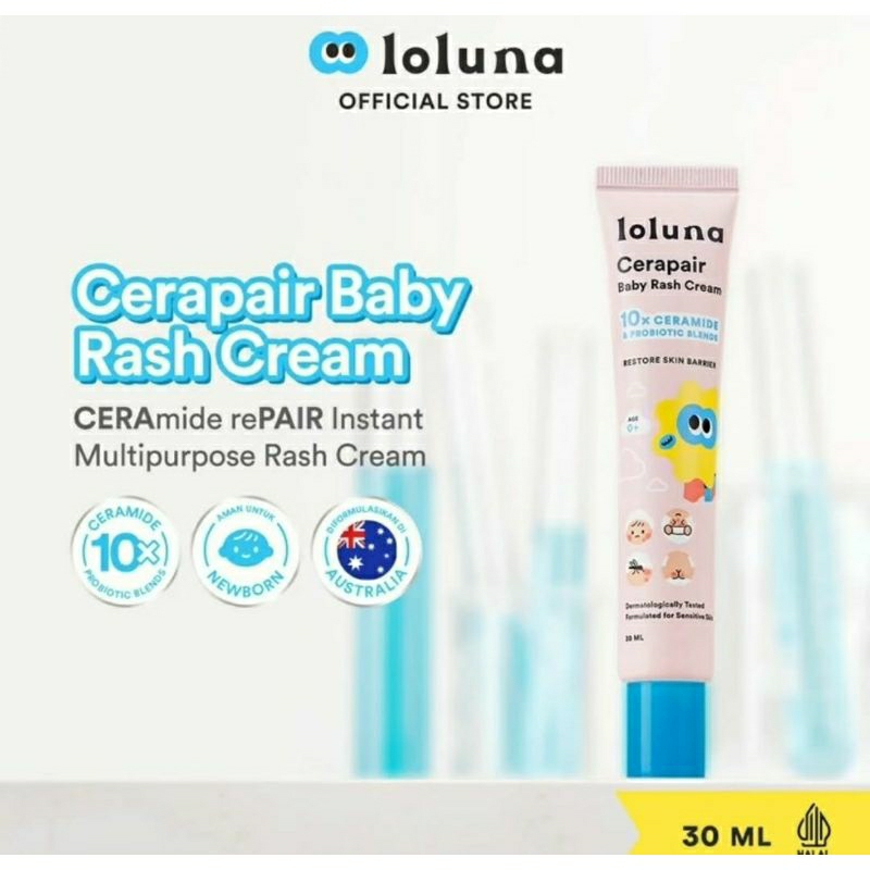Loluna Cerapair Baby Rash Cream 30ml / Cream Iritasi Popok Bayi / Cream Gatal-Gatal / Cream Biang Ke