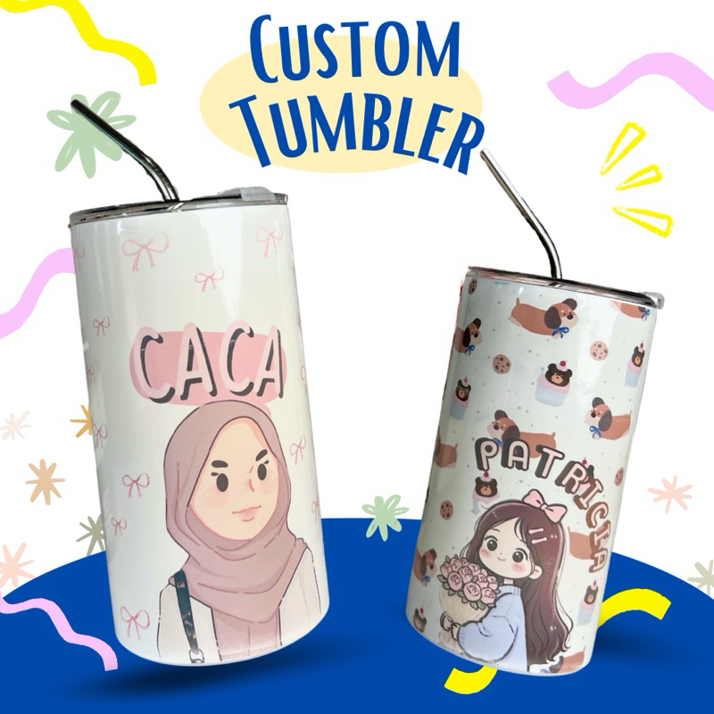 Custom botol minum Tumbler Mug Gelas hampers Aesthetic hampers