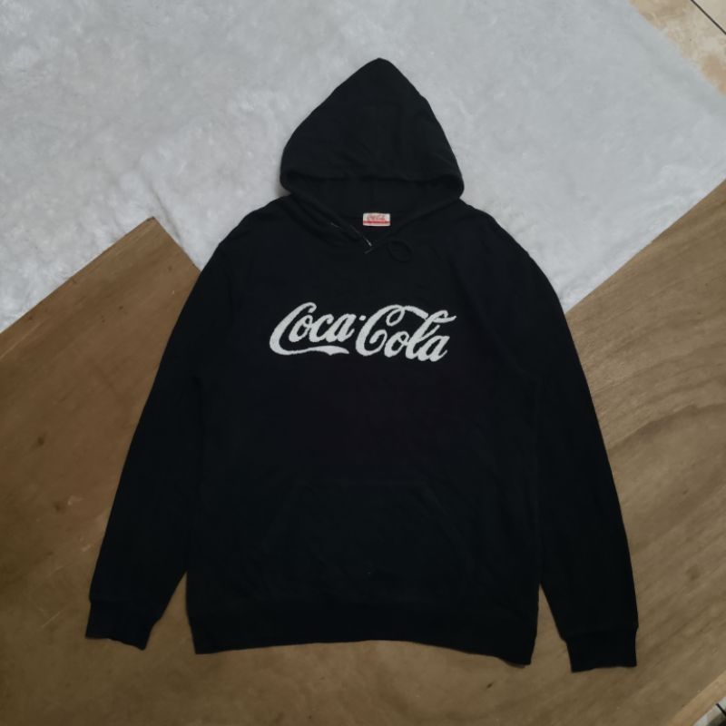 Hoodie black Coca-Cola brodir towell