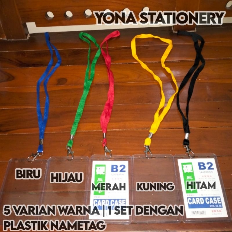 

Nametag 1 Set (Tali + ID Card Case B2) | Aneka Warna: Biru, Hijau, Merah, Kuning, Hitam