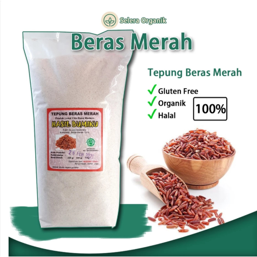 

Tepung Beras Merah Organik (1kg) MPASI Gluten Free | Selera Organik Jogja - 1kg