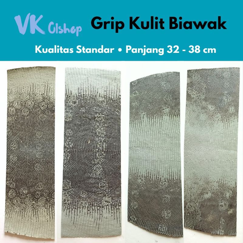 GRIP KULIT BIAWAK Grade B | Stik Play Billiar Kulit Biawak Ukuran 32cm - 38cm | Cue Billiard Leather