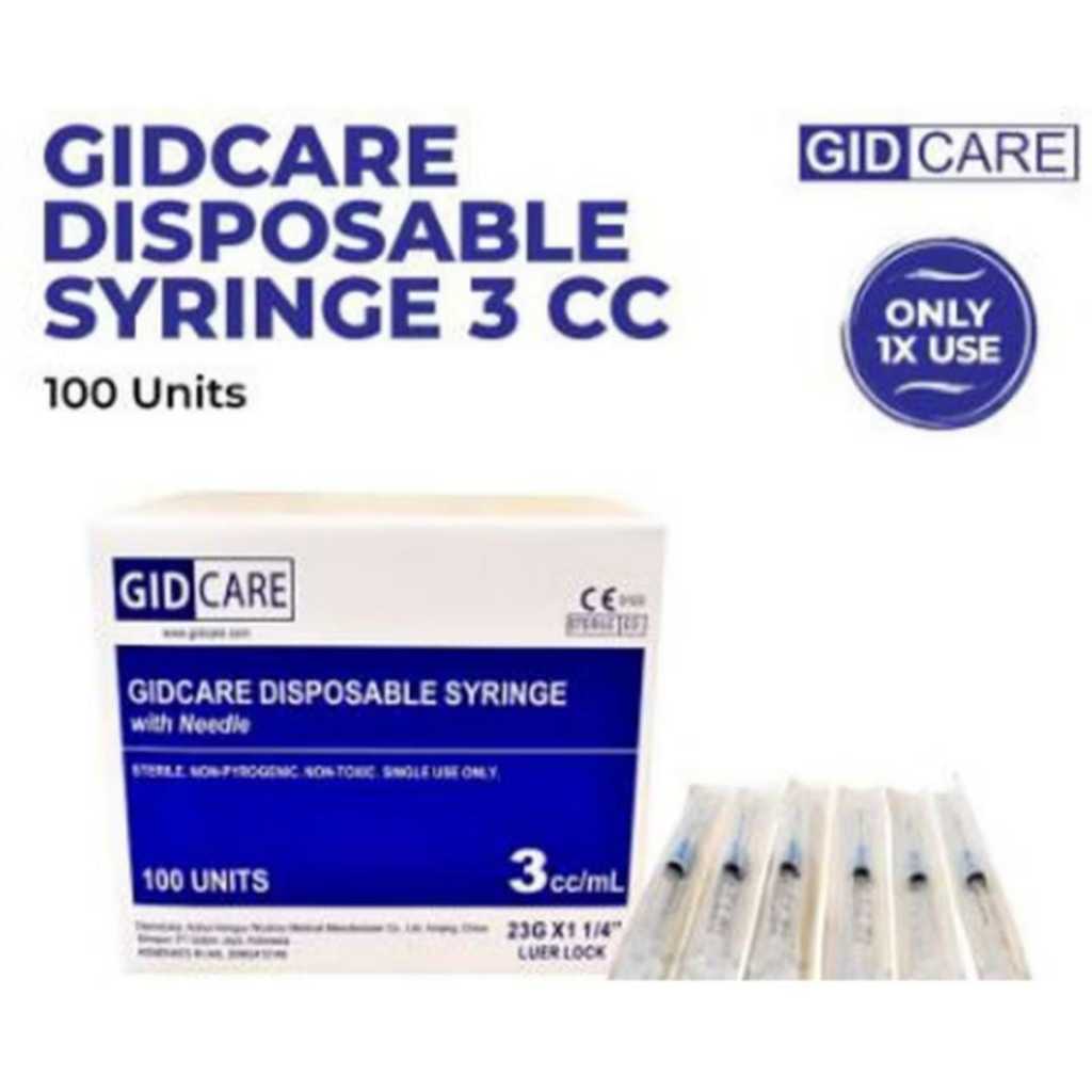 Gidcare Disposables Syringe 3 CC BOX/ Promo Murah Spuite 3ml