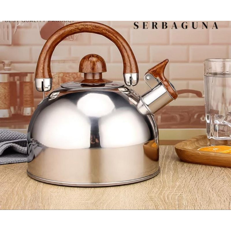 TEKO MASAK KOMPOR Tebal TEKO BUNYI  2,5 liter STAINLESS TEKO SIUL baru STAINLESS BAGUS