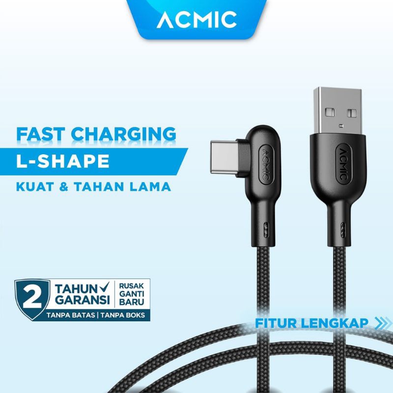 ACMIC L100 GAMELINE Kabel Data Gaming Type-C Micro Lightning Fast Charging