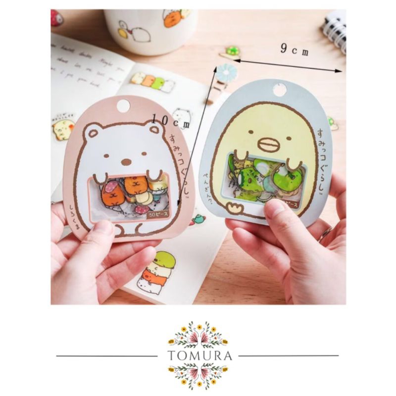 

50 Pcs Sticker Sumikko Gurashi Transparant Stiker Plastik Transparan Lucu Stationary