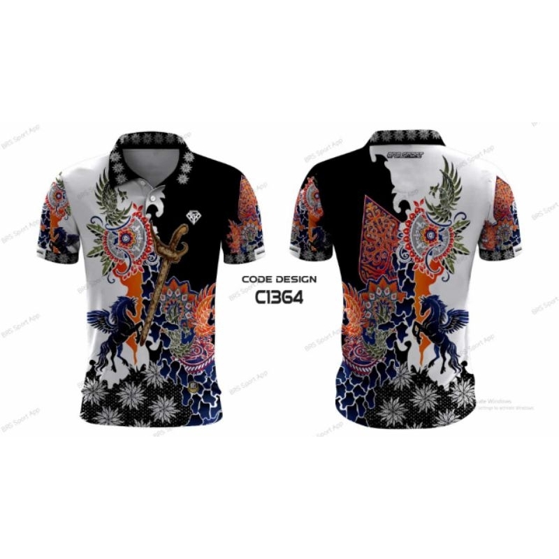 Kaos Jersey Batik Custom Kerah Polo Pria Wanita, Free desain.