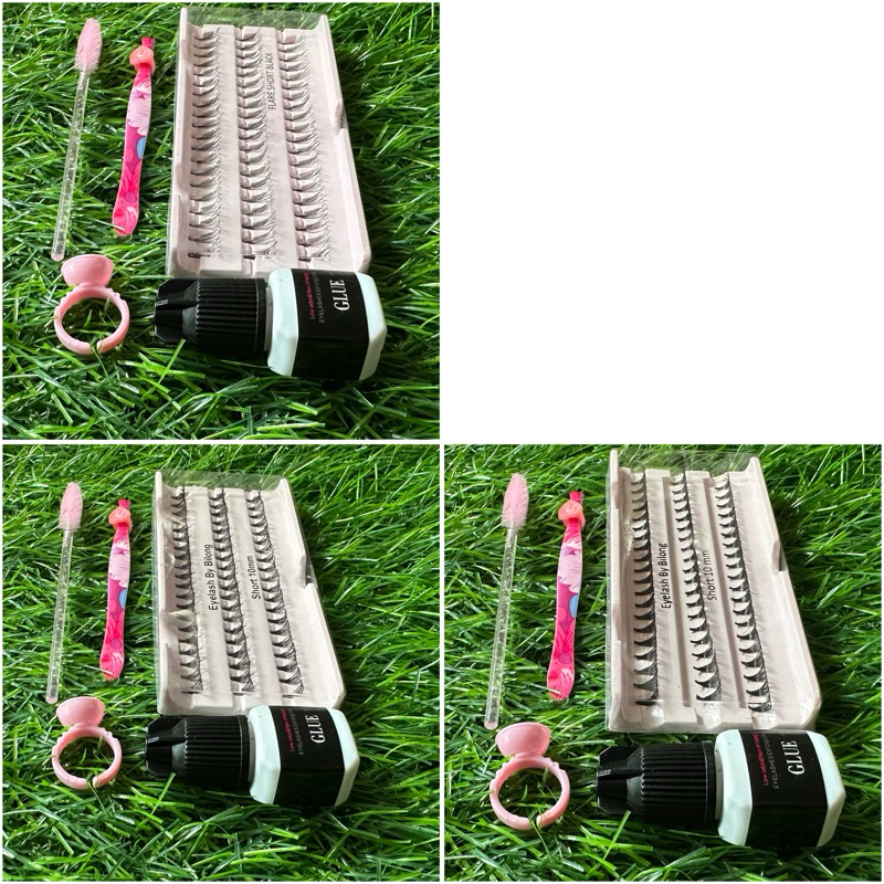 Bulu mata tanam cabang + lem glue