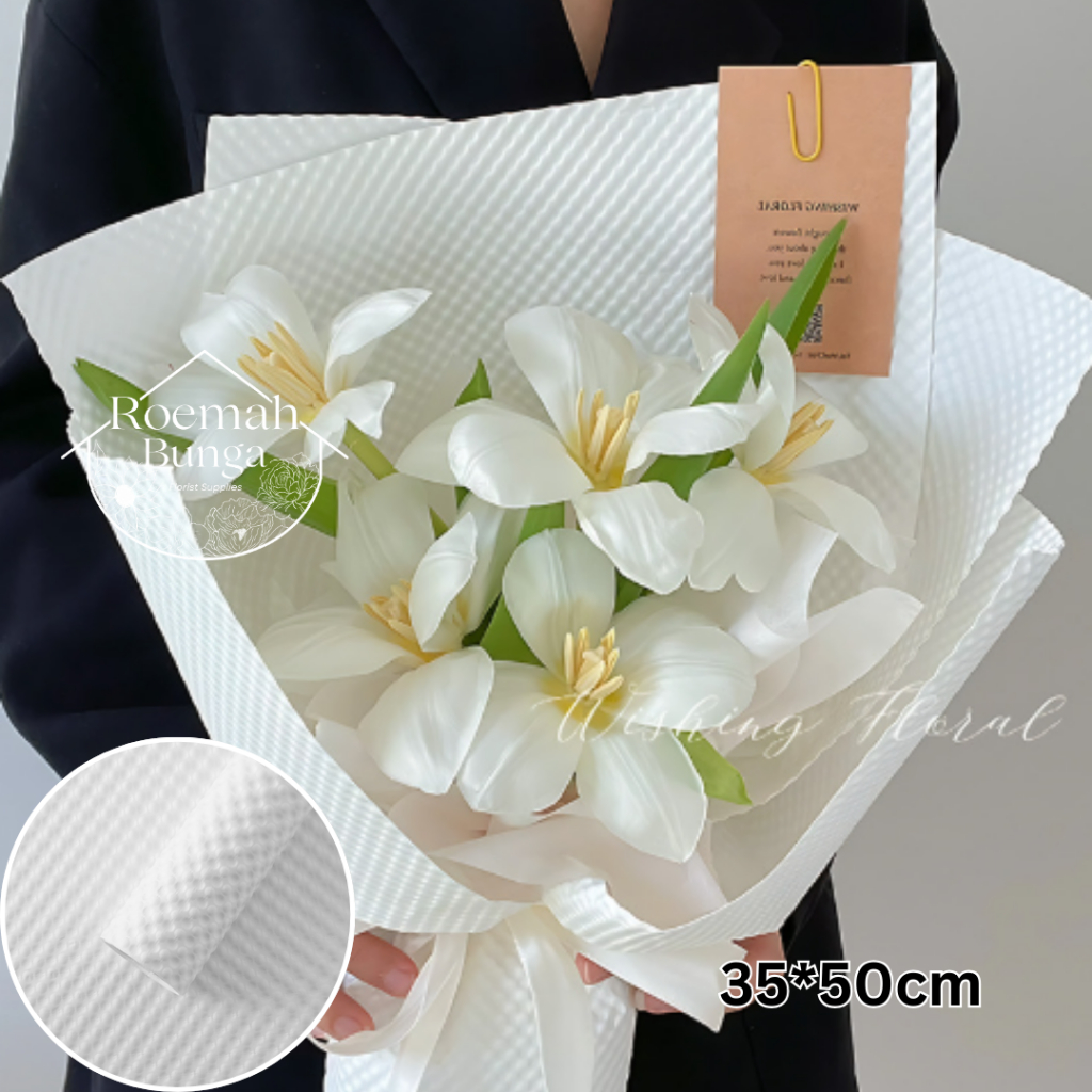 

[PACK] Cellophane Polkadot Emboss Timbul / Kertas Buket Florist Bunga