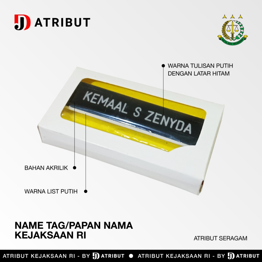 

Name Tag / Papan Nama PDH Kejaksaan RI
