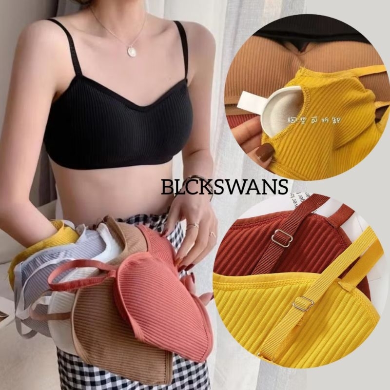 [ BLCKSWANS ]    BR03    BALIKPAPAN BISA COD & INSTANT   BRA VELVET PASTEL CORDUROY SPORT BRA SPORT 