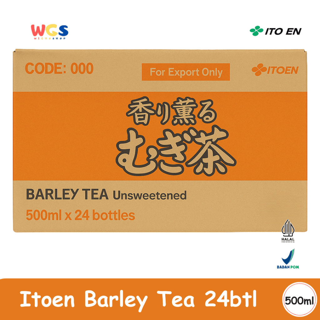 

ITO EN Barley Tea Unsweetened 500mL x 24 – Mugicha Jepang Tanpa Gula, Segar & Halal