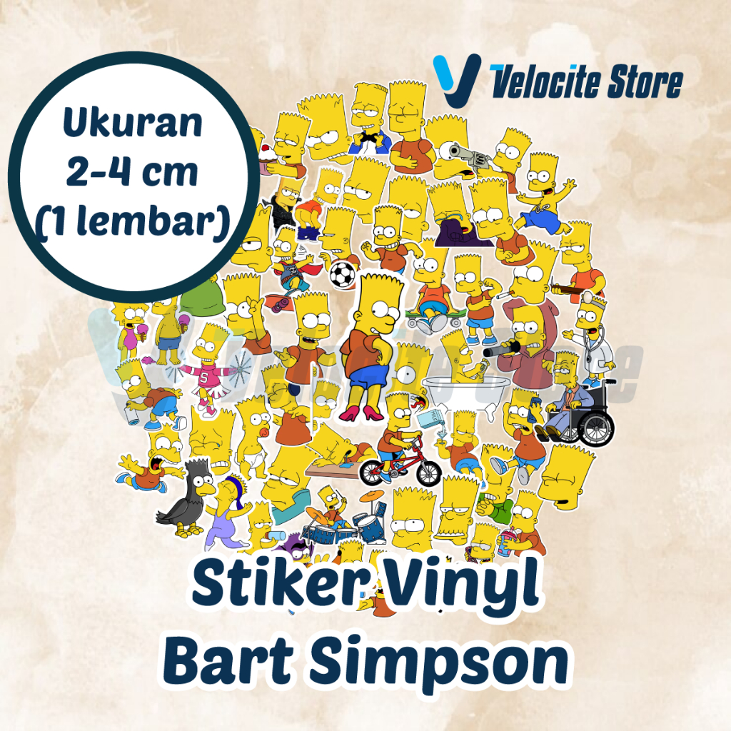 

Stiker Vinyl Bart Simpson Ukuran 2-4 cm (1 lembar)