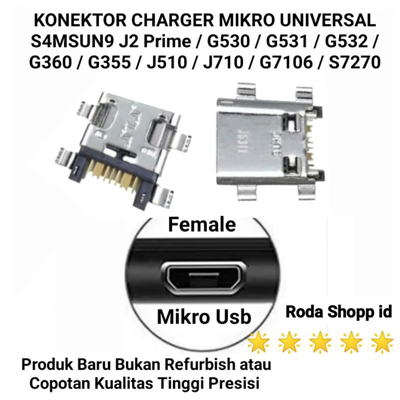 Konektor Cas Mikro Samsung Galaxy J2 Prime / G530 / G531 / G532 / G360 / G355 / J510 / J710 / G7106 