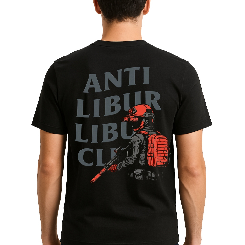 RSA Kaos Tactical Anti Libur Libur Club - Baju Taktikal Pria Army Combed 24s - TNI Polisi Brimob