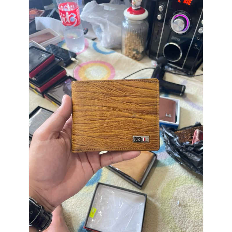 DOMPET PENDEK KULIT ASLI URAT HUGO BOSS COKLAT TAN