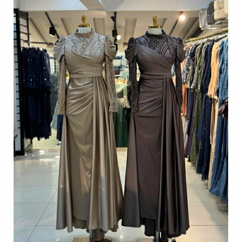 GAUN MEWAH /GAUN PESTA TERBARU BAHAN MAXMARA