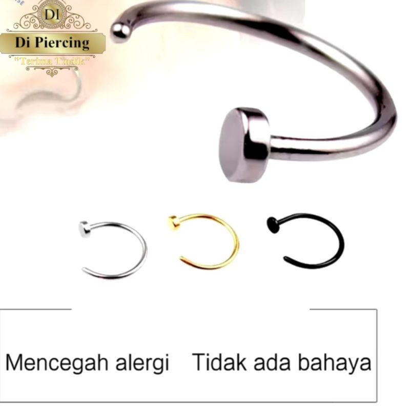 Anting Nostril Fake Viral Pria dan wanita/fake piercing hidung/ anting hidung magnet tanpa lubang/ a