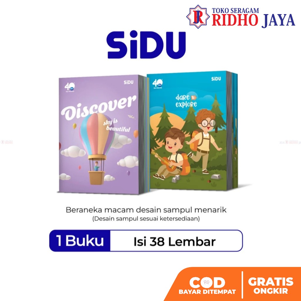 

Ay00! RIDHO JAYA [Harga 1 pack] Buku Tulis SIDU Sinar Dunia 38 Lembar 1 Pak isi 10 - Buku Sekolah