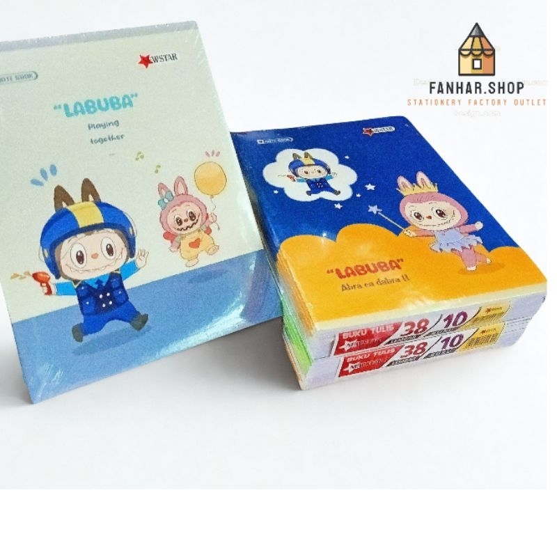 

Buku Tulis Gambar Labubu 38 Lembar Newstar 1 pak isi 10 buku