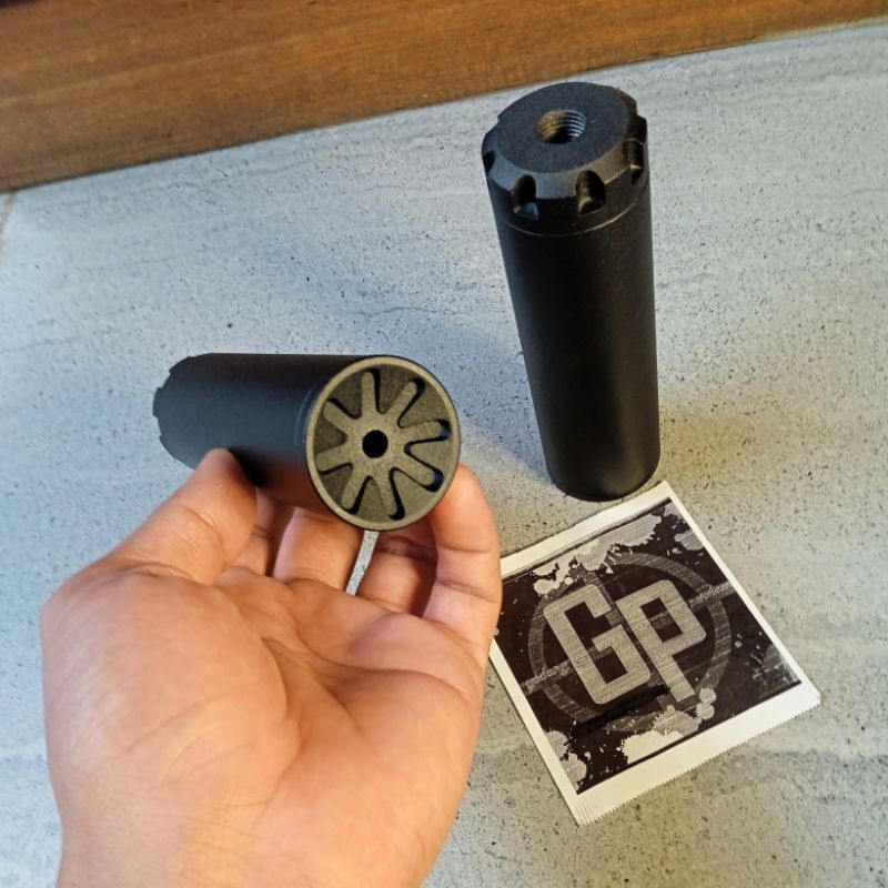 peredam silincer/peredam od 38mm panjang 12 cm full hitam