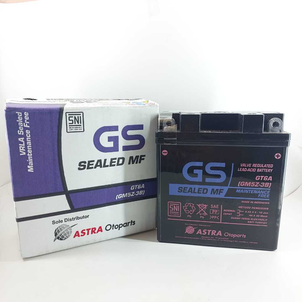 Aki Accu GS Astra Original GT6A Mio Sporty Supra X Old Jupiter Z Old