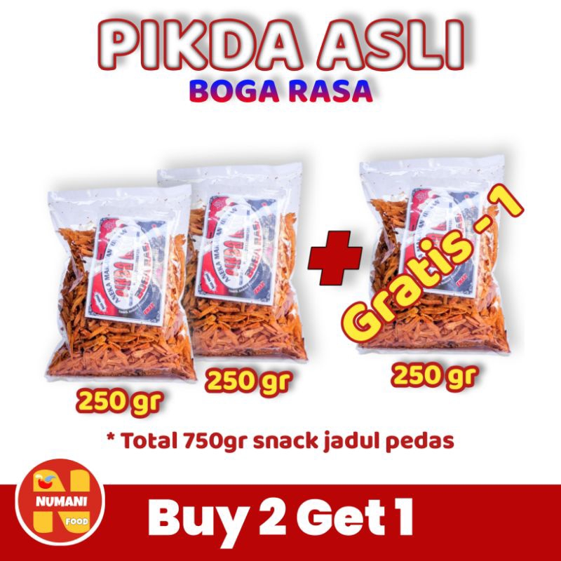 

[PROMO NOSTALGIA] Beli 2 Gratis 1! PIKDA ASLI PEDAS BOGA RASA 250gr | Camilan Jadul Favorit Sejak SD