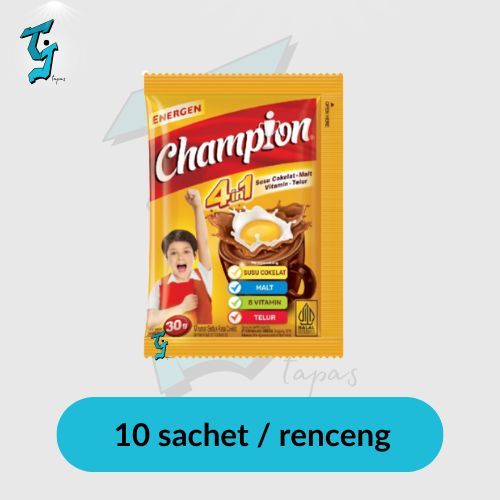 

ENERGEN CHAMPION Coklat @30gr, 1 Renceng isi 10sachet. bs