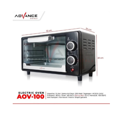oven listrik advance 9 liter aov 100