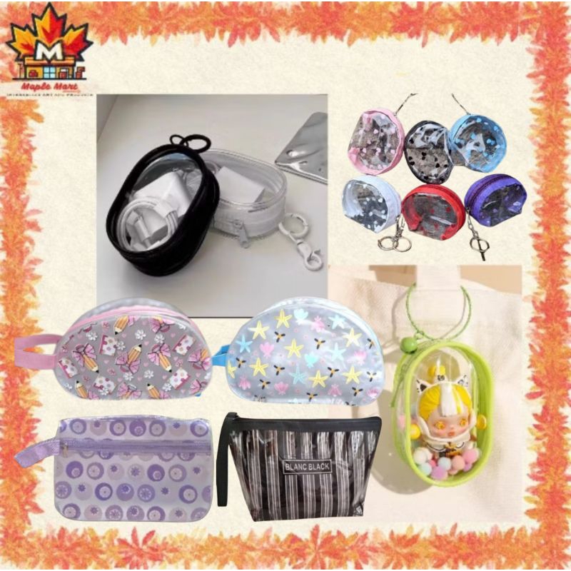 Maple Traveling - Mini Pouch Transparan / Pouch Motif untuk Koin, Doff Kecil Tanggung, Doff 2 Reslet