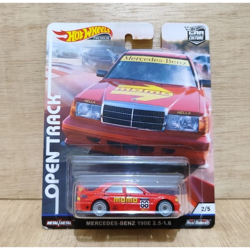Hotwheels Premium Mercedes Benz 190E 2.5-16 Red Momo Open Track series