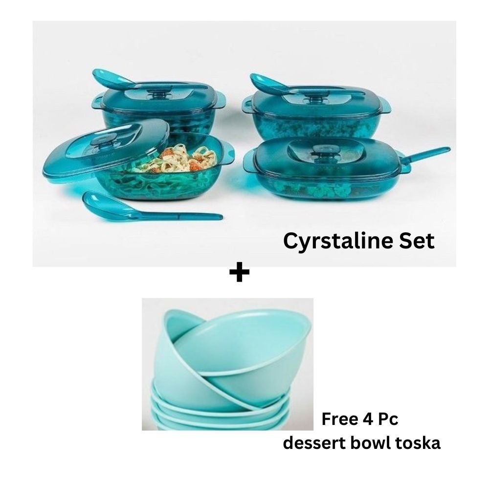 crystaline set  plus free sweet bowl toska (4pc)