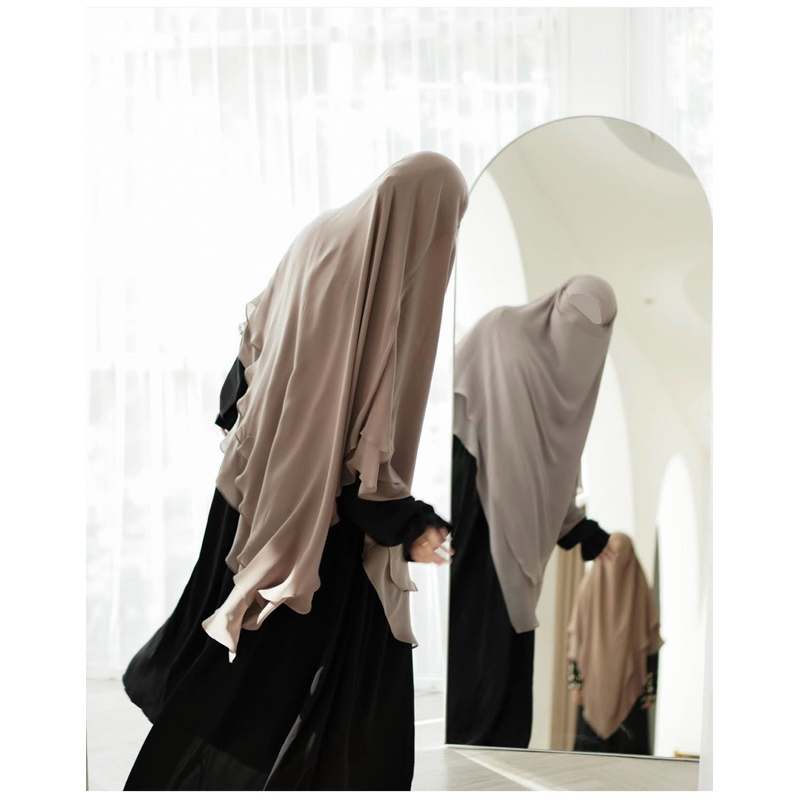 Fk ruby ummaira abaya , fk chiffon , fk coffee milk , fk preloved , french khimar chiffon , ummaira 