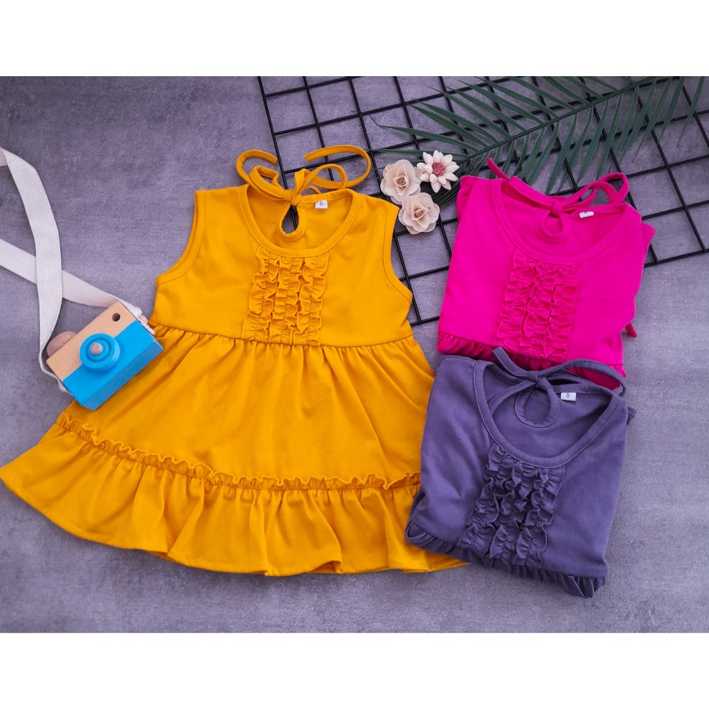 Dress Bayi Baju Bayi Perempuan Dress Bayi 6-12 Bulan