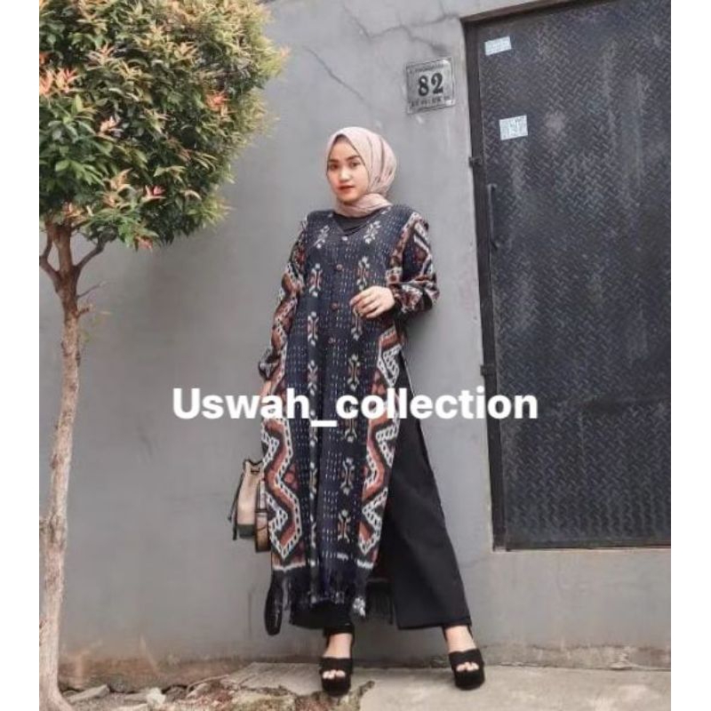 outer etnik outer tenun baju tenun dress ulos ( READY ) FREE MASKER