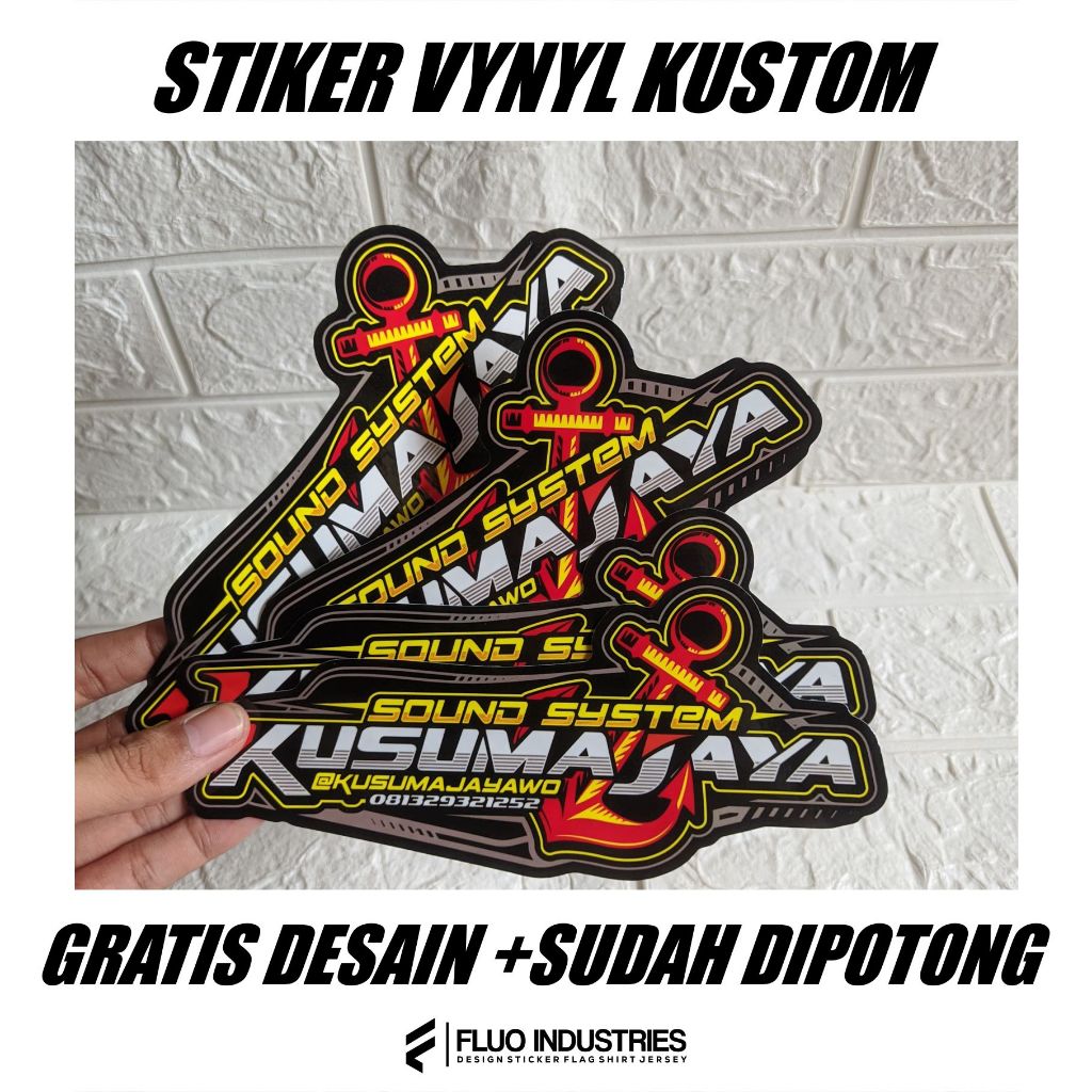 PRINT CETAK STIKER STICKER CUSTOM KUSTOM VYNYL CUTTING PUTUS / DIE CUT A3+Gratis Desain [BUKAN COD]
