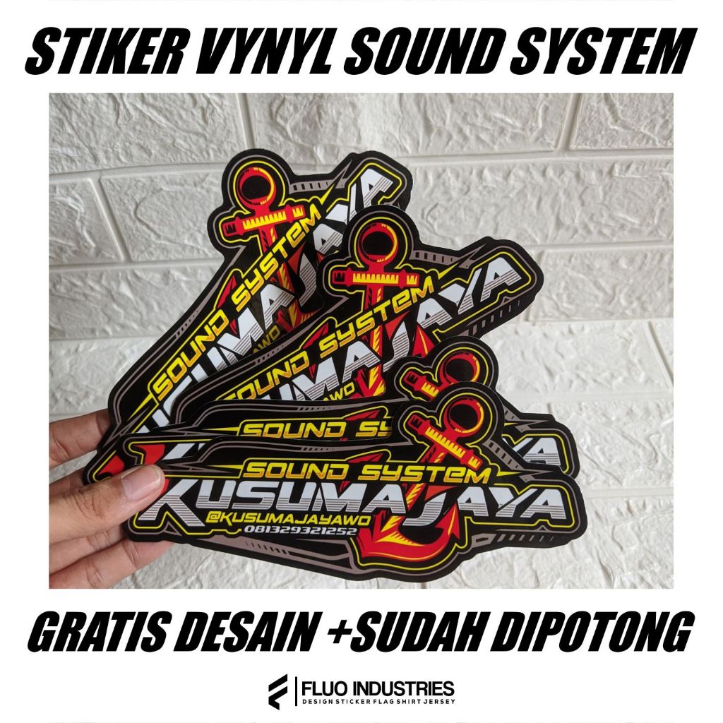 PRINT CETAK STIKER STICKER CUSTOM KUSTOM SOUND SYSTEM VYNYL CUTTING PUTUS / DIE CUT A3+ [BUKAN COD]