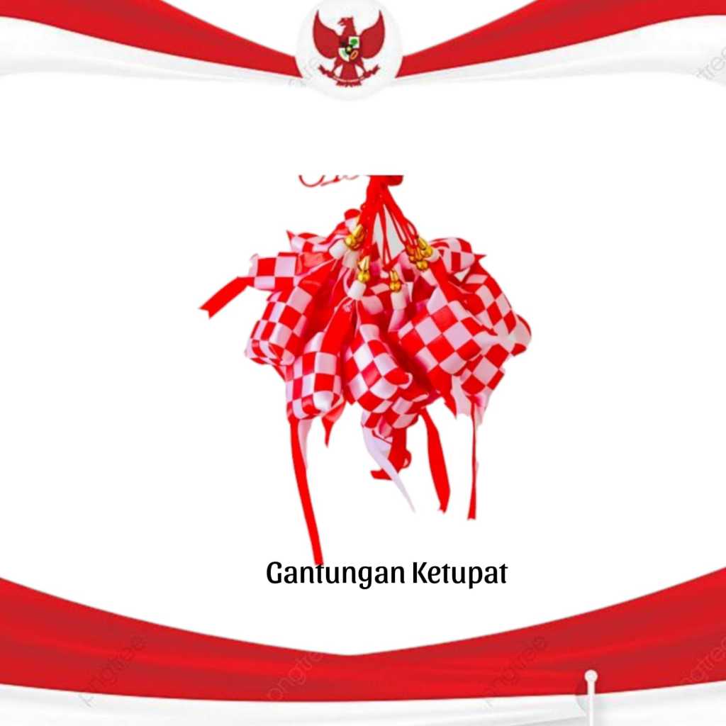 GANTUNGAN BENDERA KETUPAT MERAH PUTIH