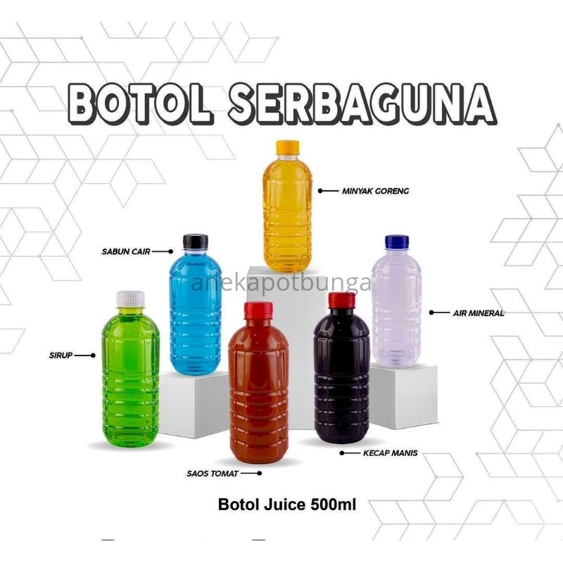 Botol Juice 500 ml / Botol Plastik / Botol Jamu / 500 ml (PACK ISI 100 PCS)