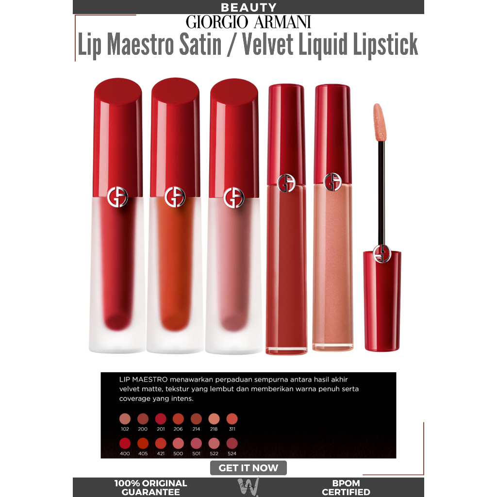 Giorgio Armani Beauty LIP MAESTRO VELVET / SATIN LIQUID LIPSTICK Lip Cream